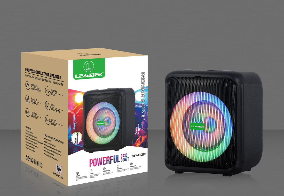 LEADDER Haut-parleur portable/Bluetooth/USB/TF/FM/AUX/ LED/ SP-802-Pro -40W
