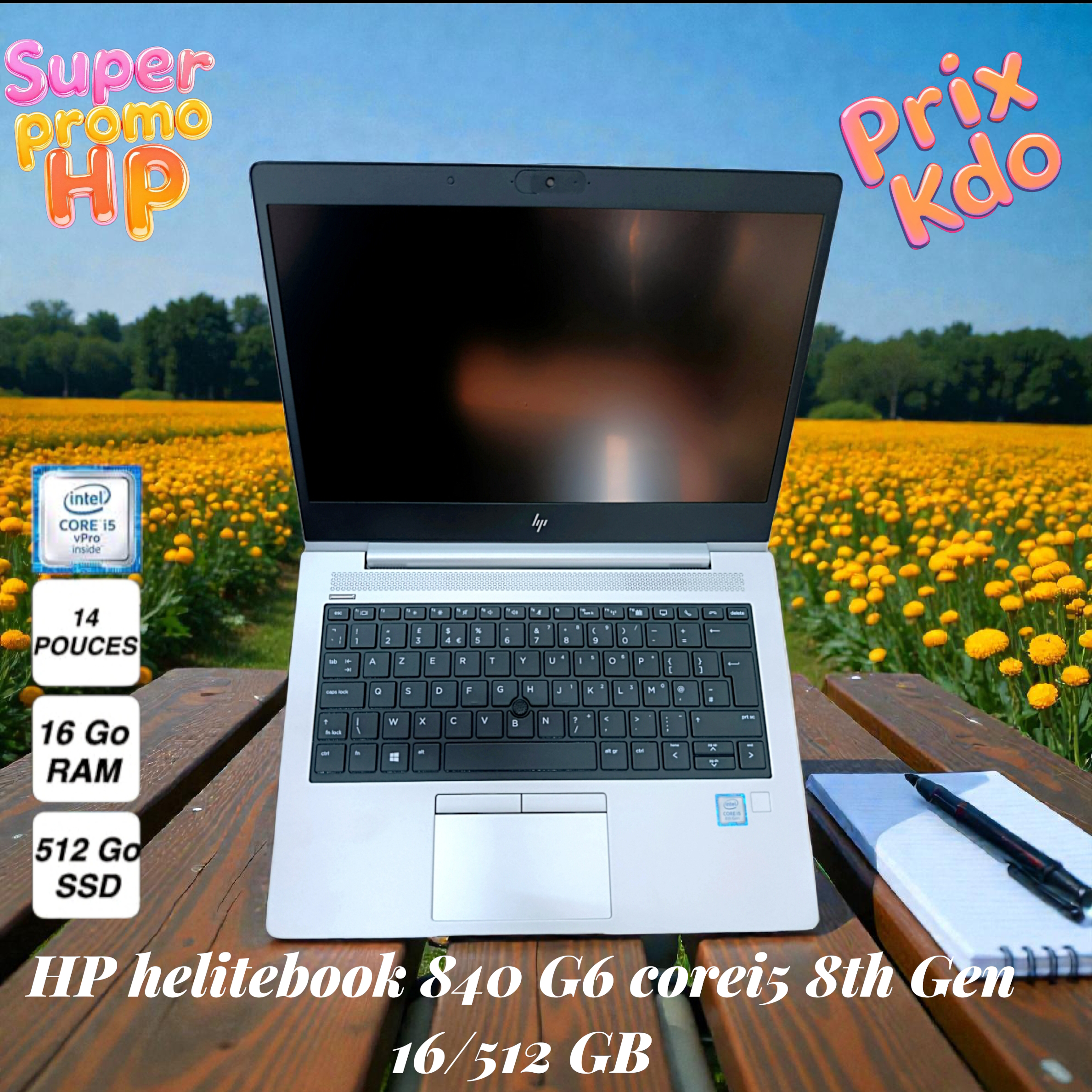 Elitebook 840 G6 Core i5 de 8e génération | 16 Go de RAM; SSD de 512 Go | Clavier rétroéclairé