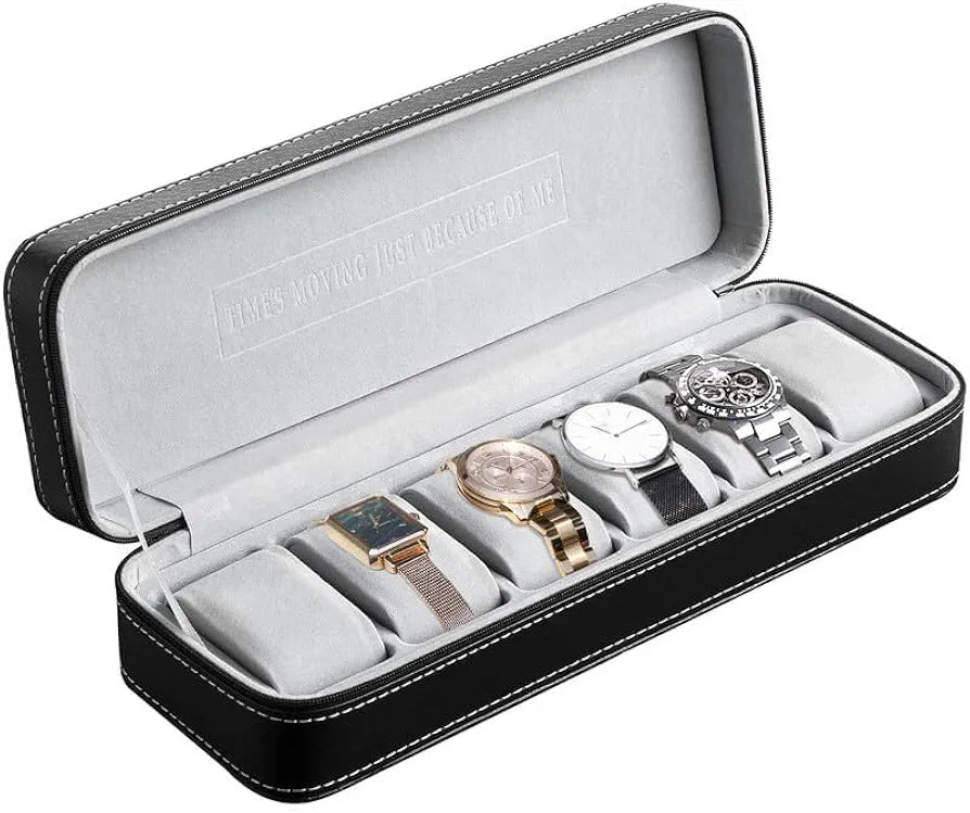 boîte de rangement et étui de voyagepour montres à 6 emplacements
