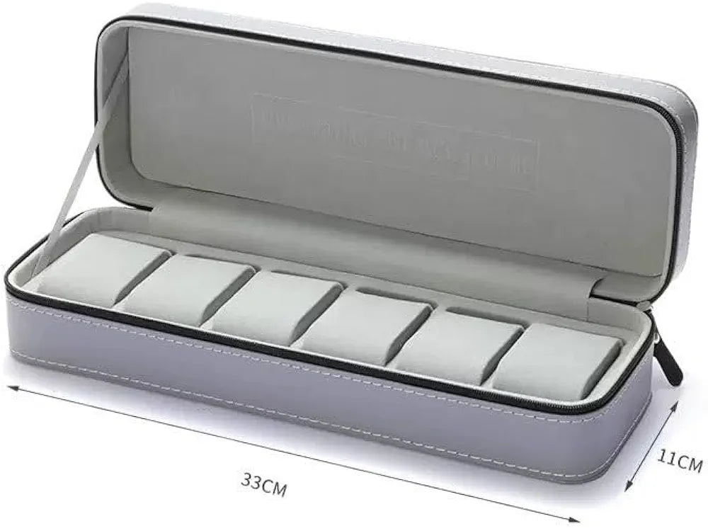 Boîte de rangement et étui de voyage pour montres à 6 emplacements