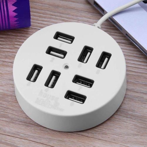 Hub USB 8 ports de forme circulaire, compatible avec la norme USB 2.0