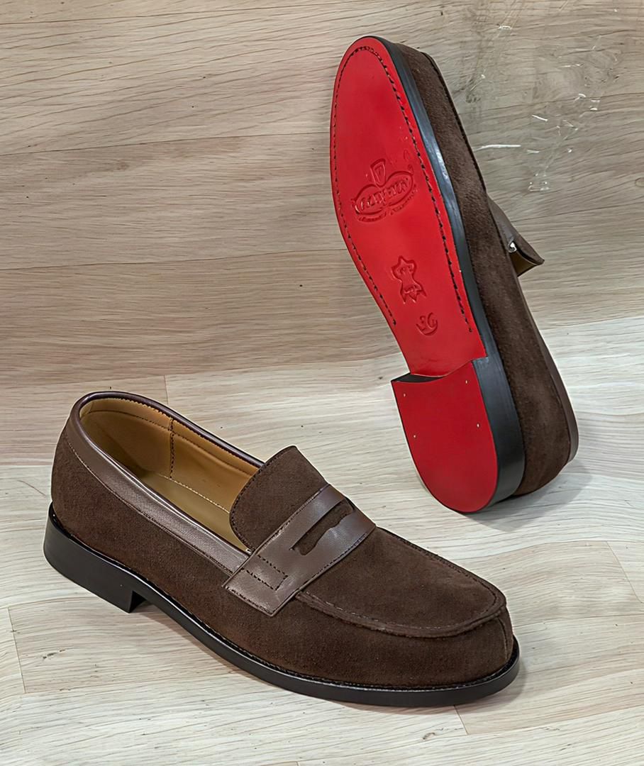 Mocassin classique en daim marron