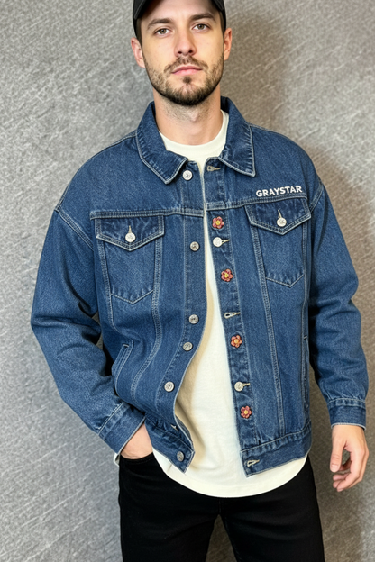 Veste en jean délavé