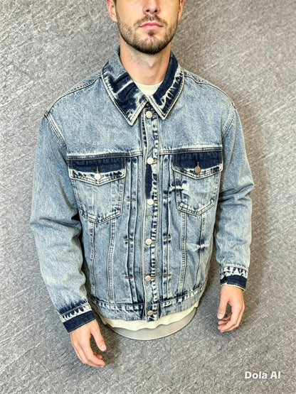 Veste en jean délavé