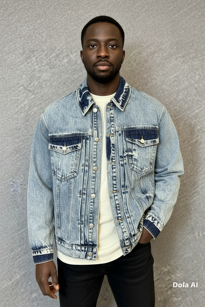 Veste en jean délavé