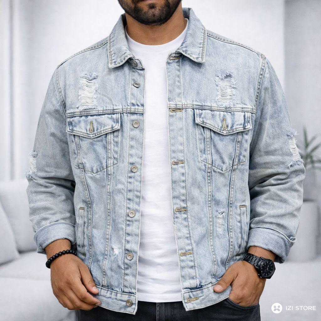 Veste en jean délavé