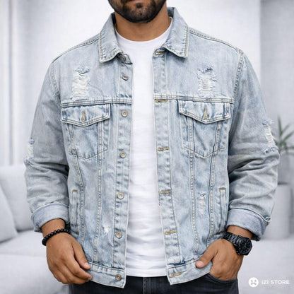 Veste en jean délavé