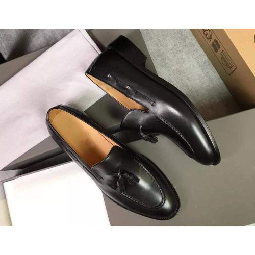Mocassins en cuir pour hommes avec pompons