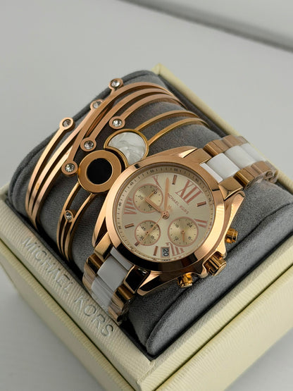 Ensemble de montre et de bracelets Michael Kors pour femme