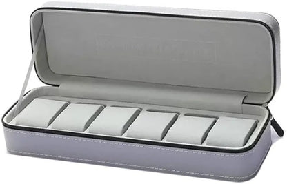 Boîte de rangement et étui de voyage pour montres à 6 emplacements