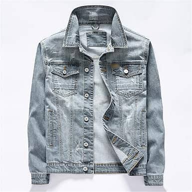 Veste en jean délavé pour homme