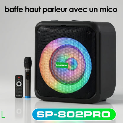LEADDER Haut-parleur portable/Bluetooth/USB/TF/FM/AUX/ LED/ SP-802-Pro -40W