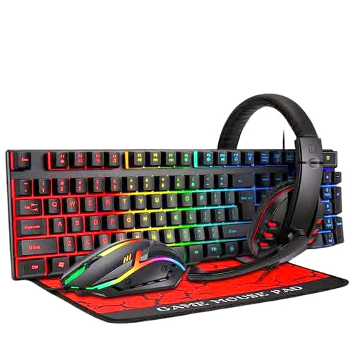 Kit Complet Gamer 4 en 1 (Clavier, Souris, Tapis et
Casque)