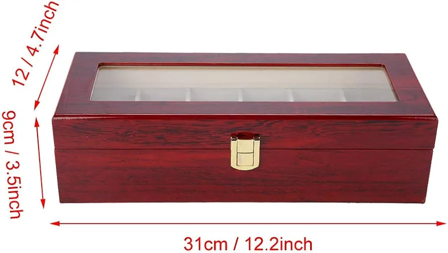 Boîte à montres de luxe en bois à 6 emplacements