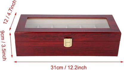 Boîte à montres de luxe en bois à 6 emplacements