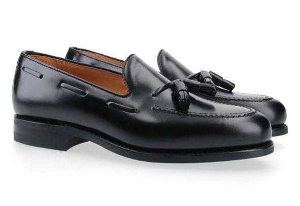 Mocassins en cuir pour hommes avec pompons