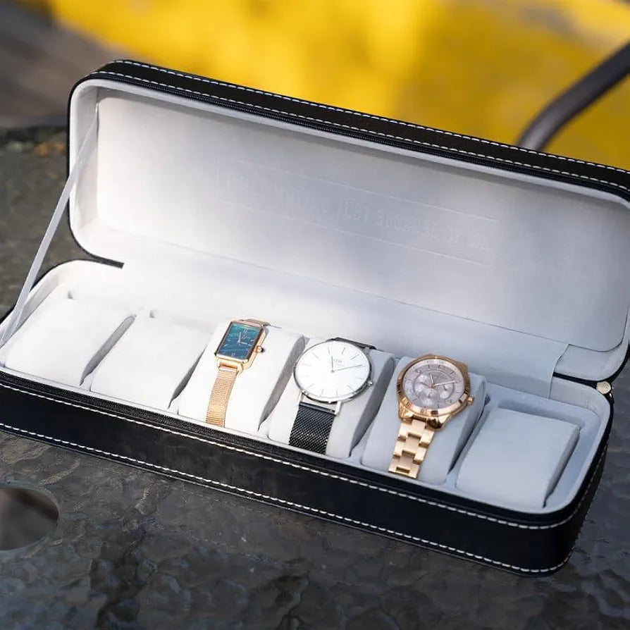 boîte de rangement et étui de voyagepour montres à 6 emplacements
