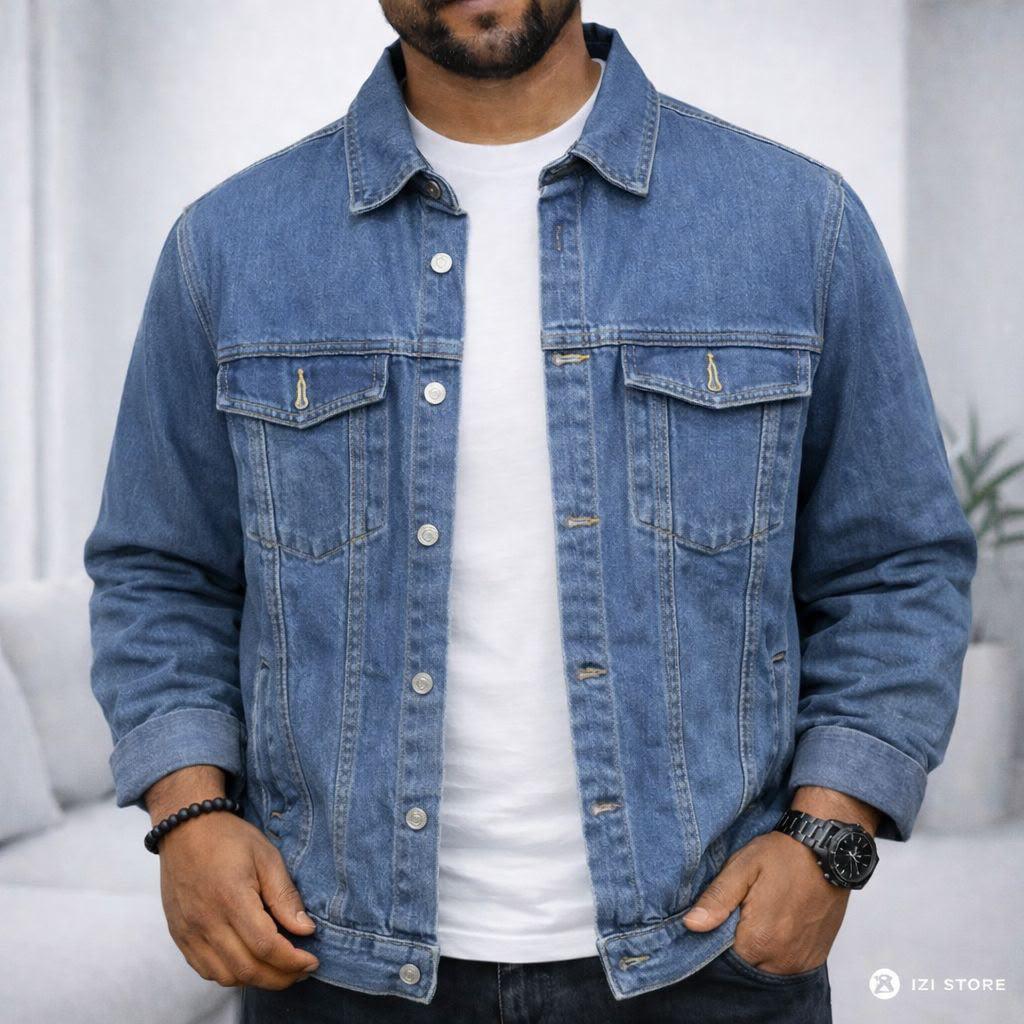 Veste en jean délavé pour homme