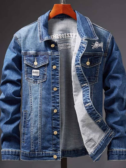 Veste en jean délavé pour homme