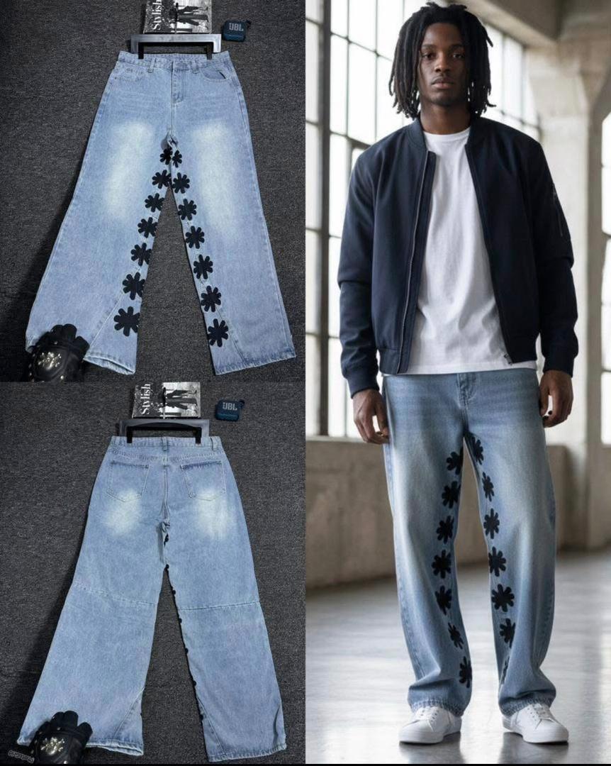 Jean à coupe large de style streetwear