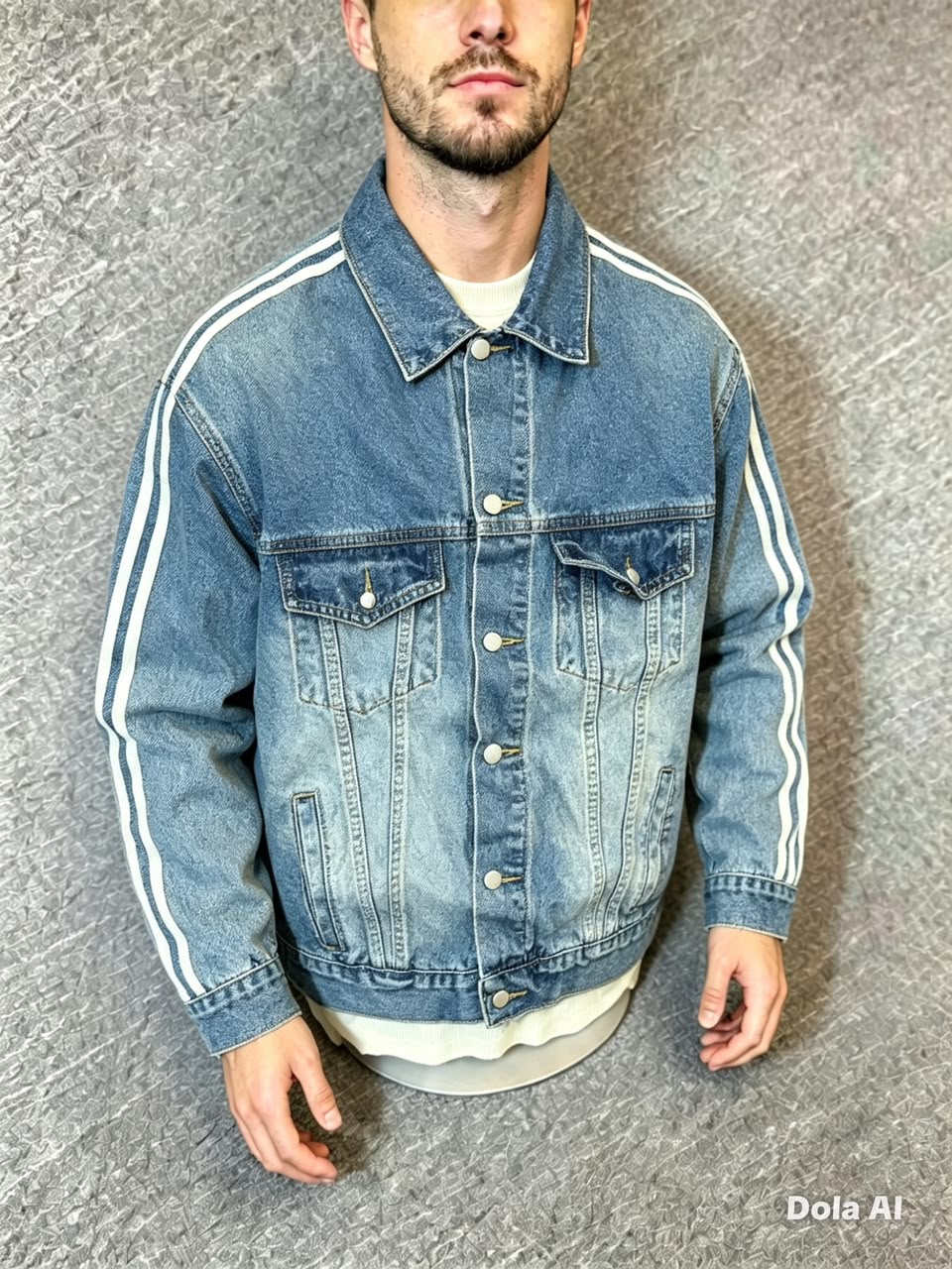 Veste en jean délavé