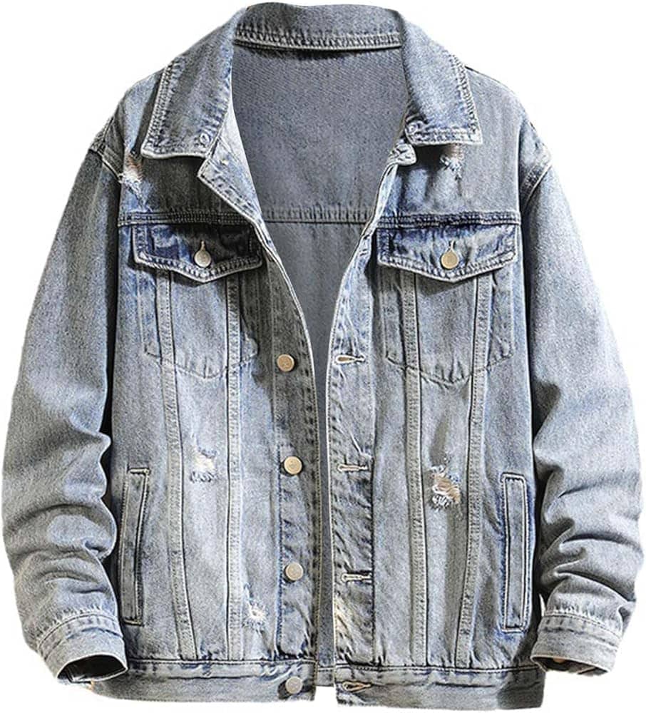 Veste en jean délavé pour homme