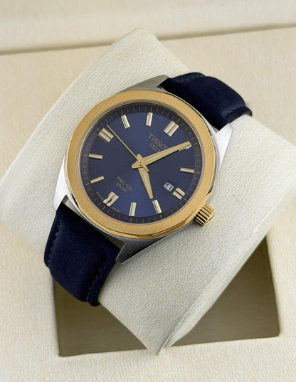 TISSOT PRC 100 Solar bicolore à énergie solaire captée sous son verre saphir.